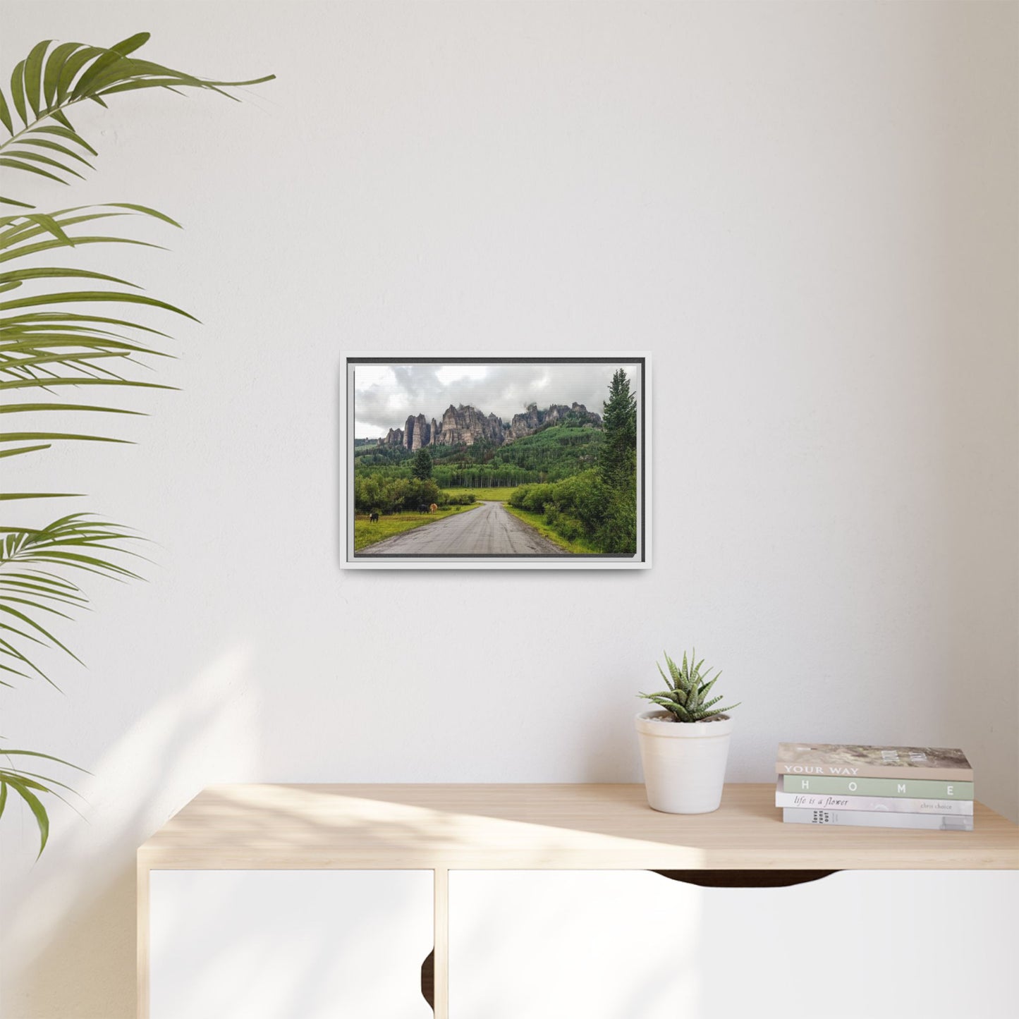 Framed Canvas Print - Majestic Rock Formations of Cimarron, Colorado