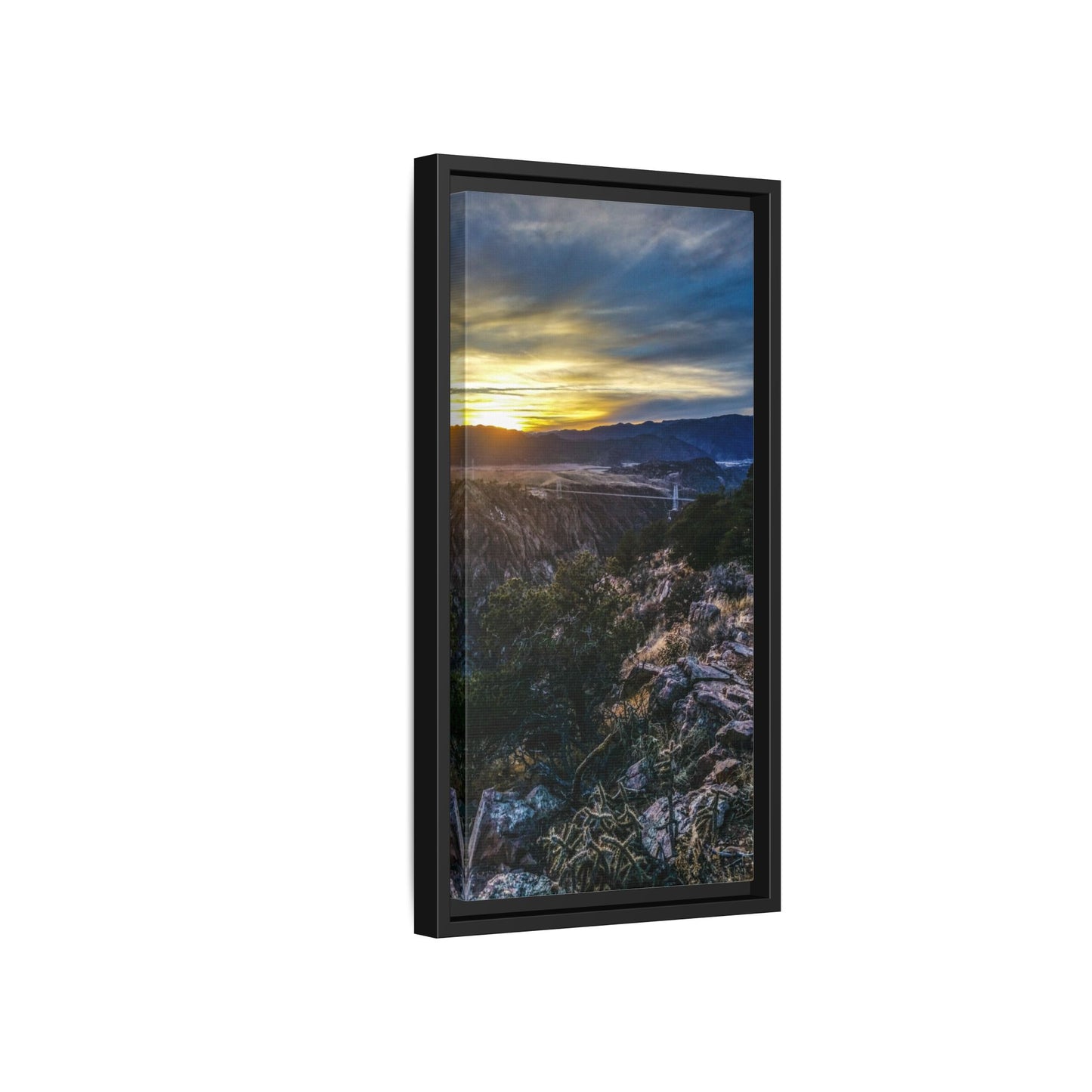 Framed Canvas Print - Royal Gorge Bridge Sunset View