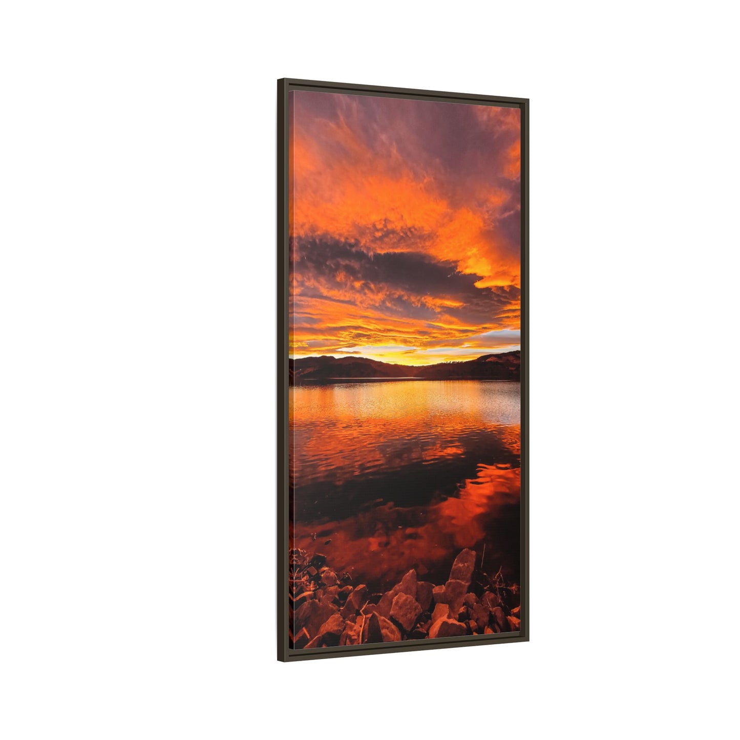 Framed Canvas Print - Sunset Reflection at Horsetooth Reservoir