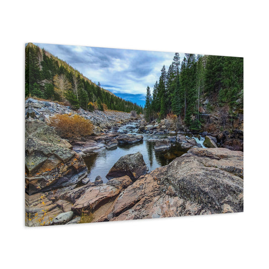 Wrapped Canvas Print - Serenity of the Poudre River in Colorado