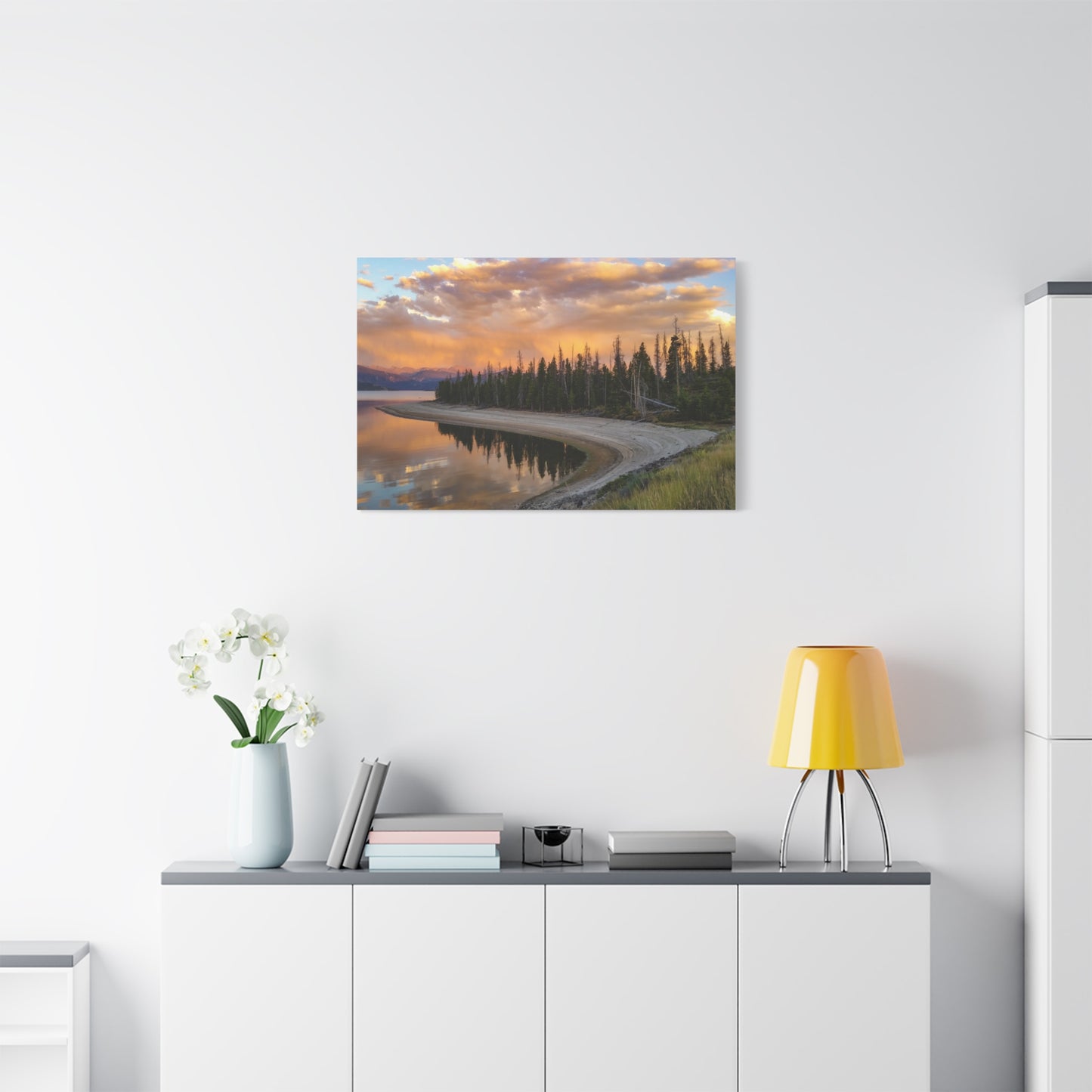Wrapped Canvas Print - Sunset Reflection at Lake Granby
