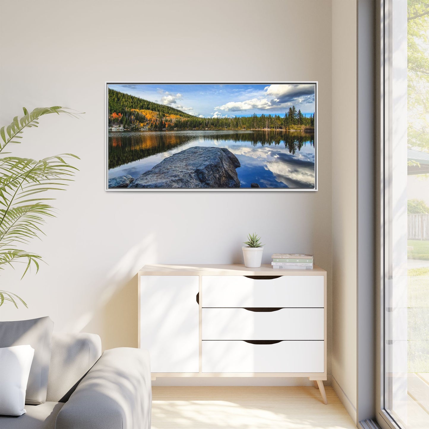 Framed Canvas Print - Serene Bear Lake View, Rocky Mountain National Park