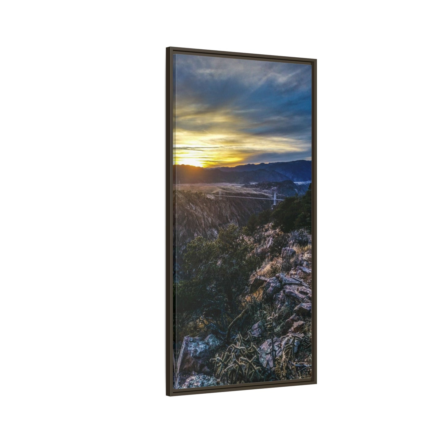 Framed Canvas Print - Royal Gorge Bridge Sunset View