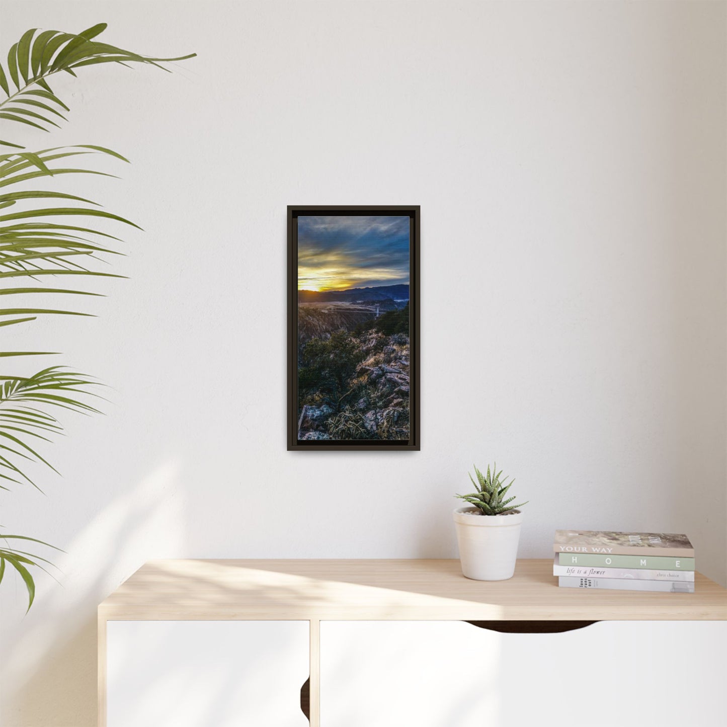Framed Canvas Print - Royal Gorge Bridge Sunset View