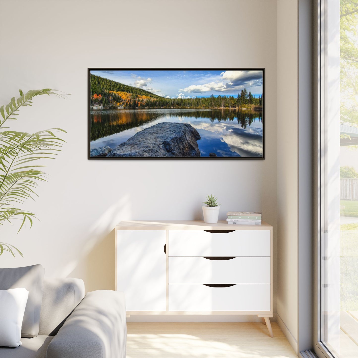 Framed Canvas Print - Serene Bear Lake View, Rocky Mountain National Park