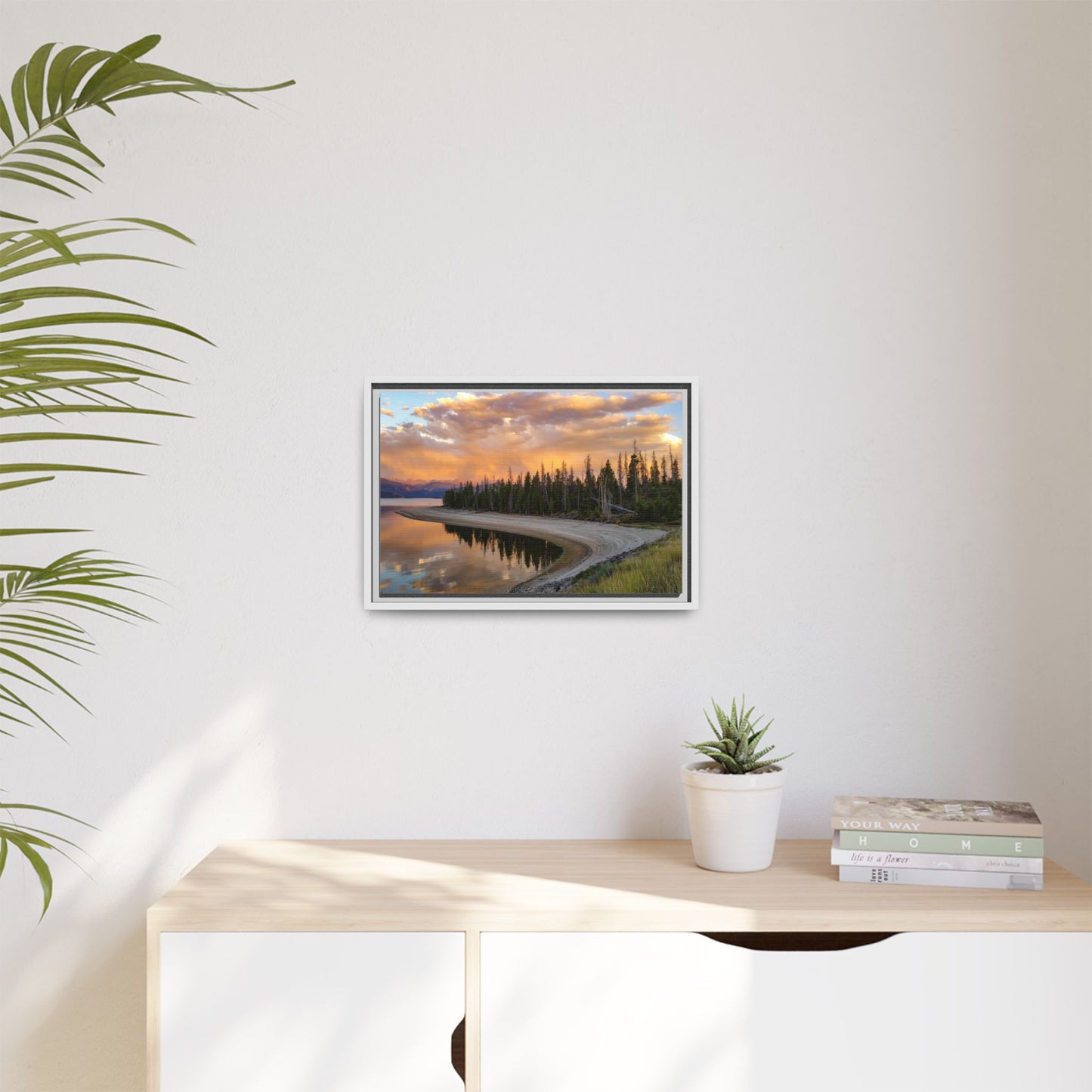 Framed Canvas Print - Sunset Reflection at Lake Granby