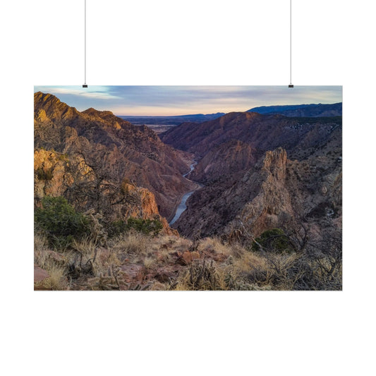 Textured Watercolor Poster - Royal Gorge Colorado, Eastward View