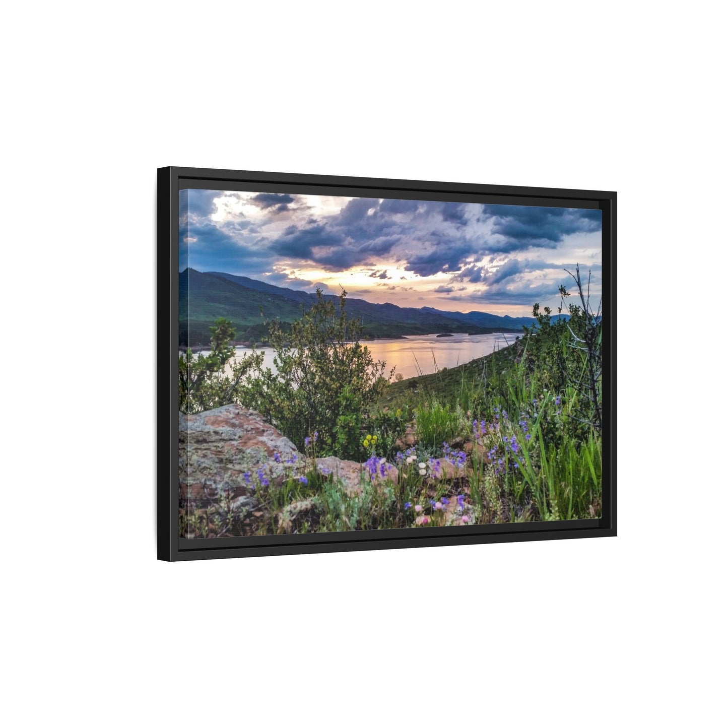 Framed Canvas Print - Spring Sunset Reflection