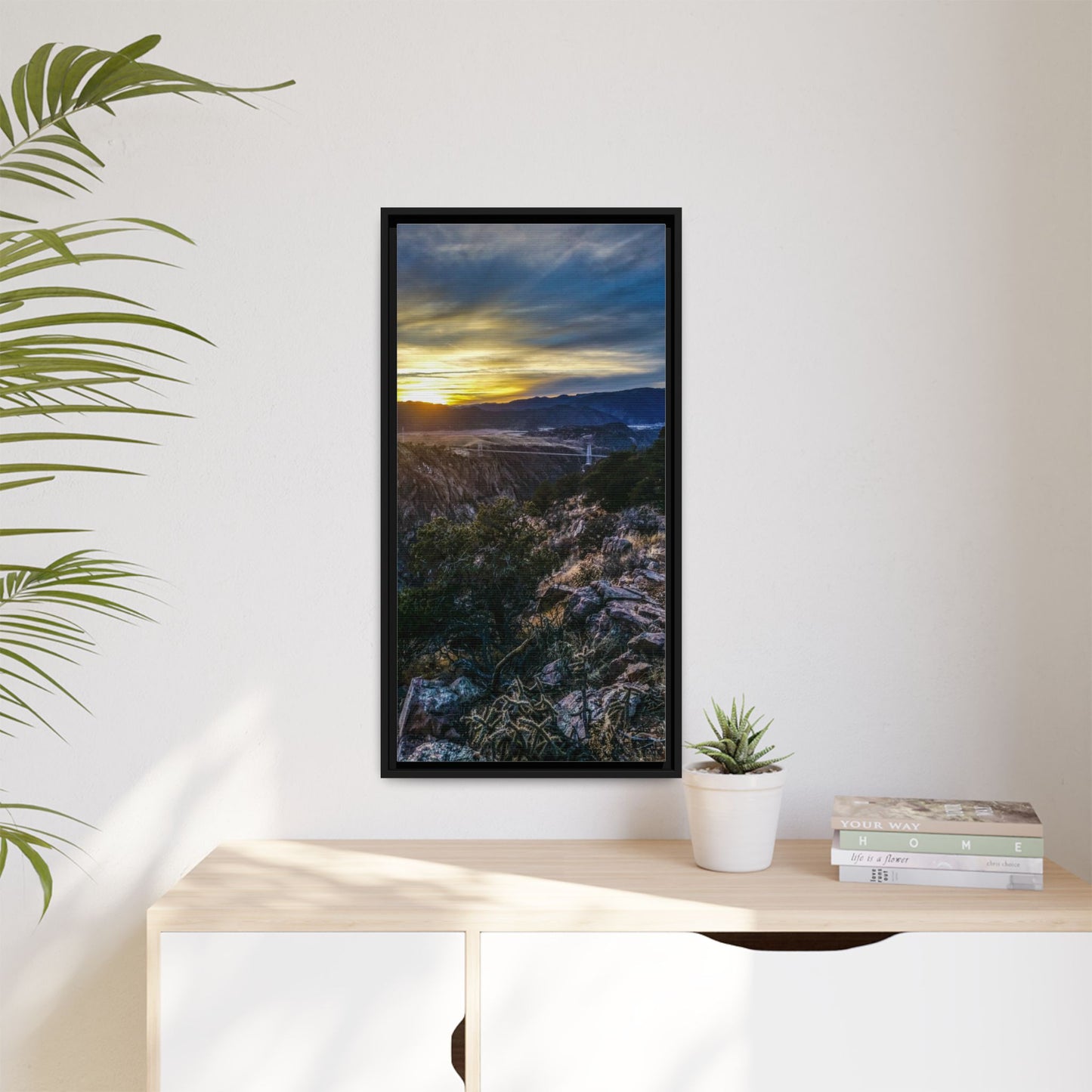 Framed Canvas Print - Royal Gorge Bridge Sunset View