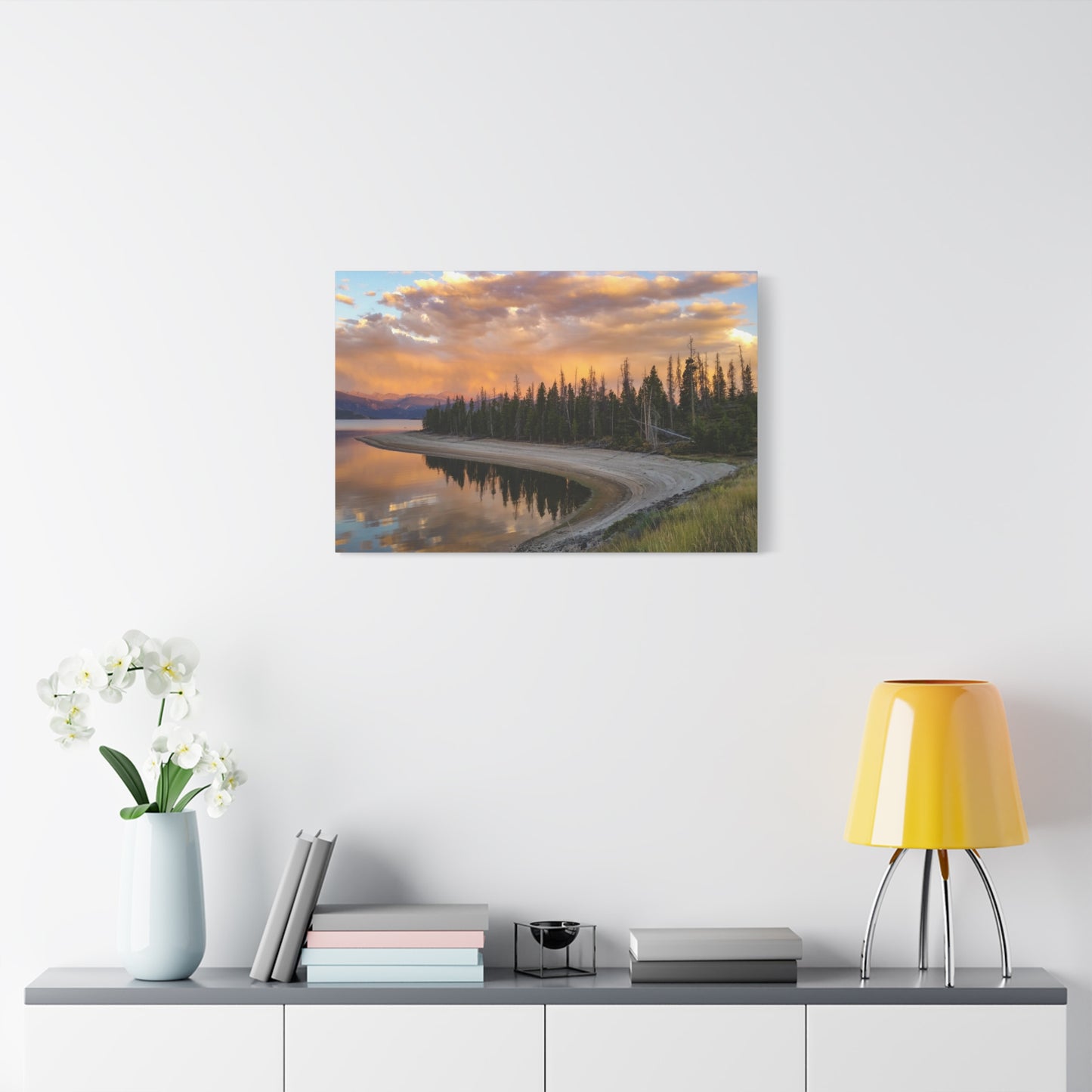 Wrapped Canvas Print - Sunset Reflection at Lake Granby