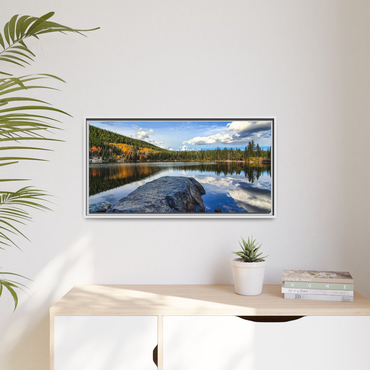 Framed Canvas Print - Serene Bear Lake View, Rocky Mountain National Park