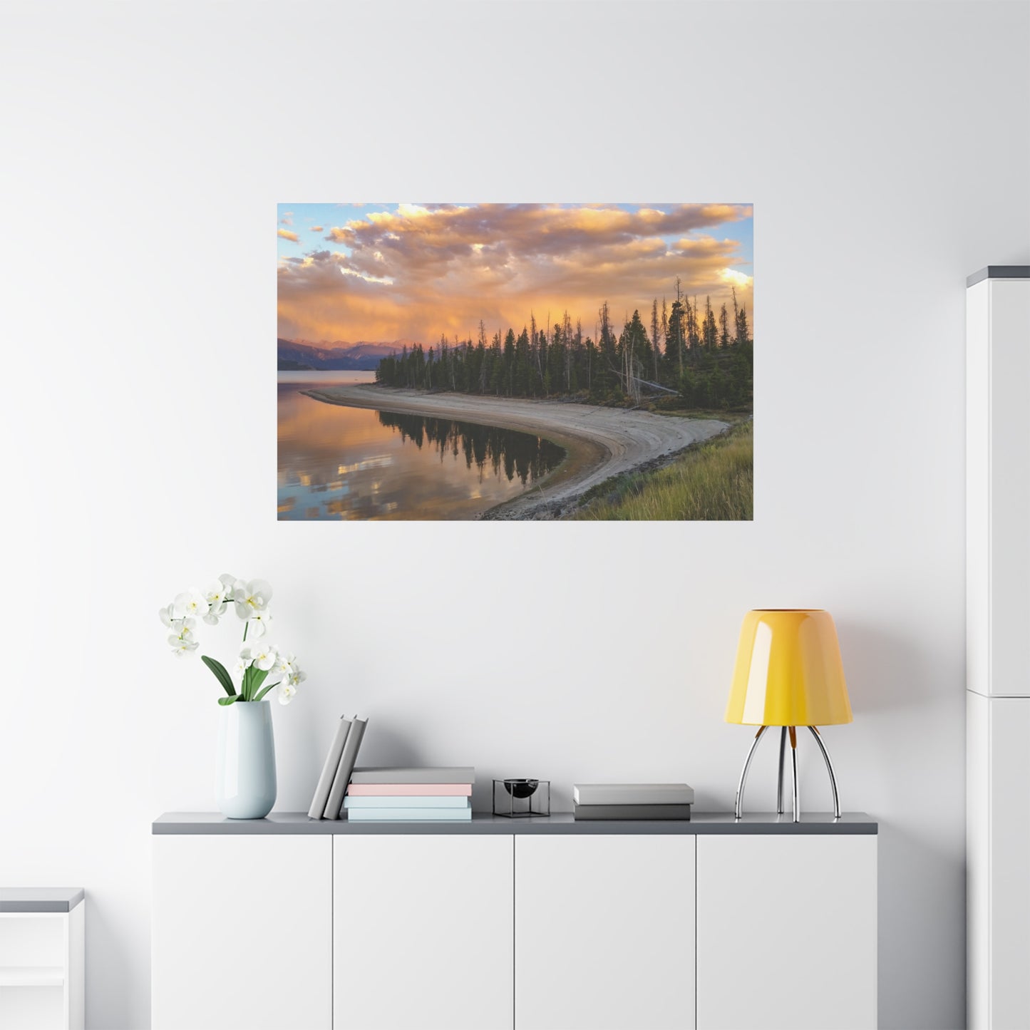 Wrapped Canvas Print - Sunset Reflection at Lake Granby