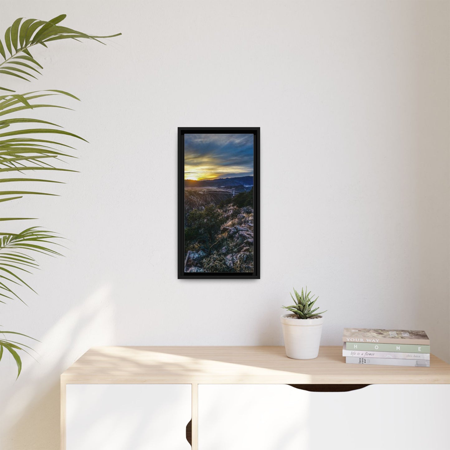 Framed Canvas Print - Royal Gorge Bridge Sunset View