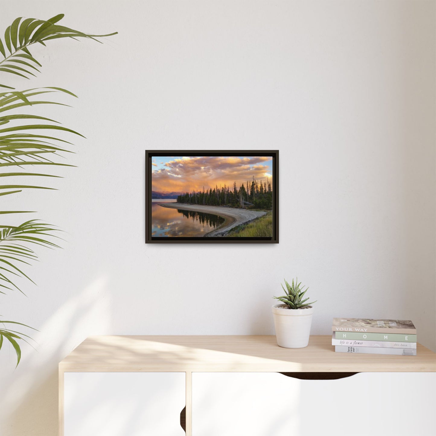 Framed Canvas Print - Sunset Reflection at Lake Granby