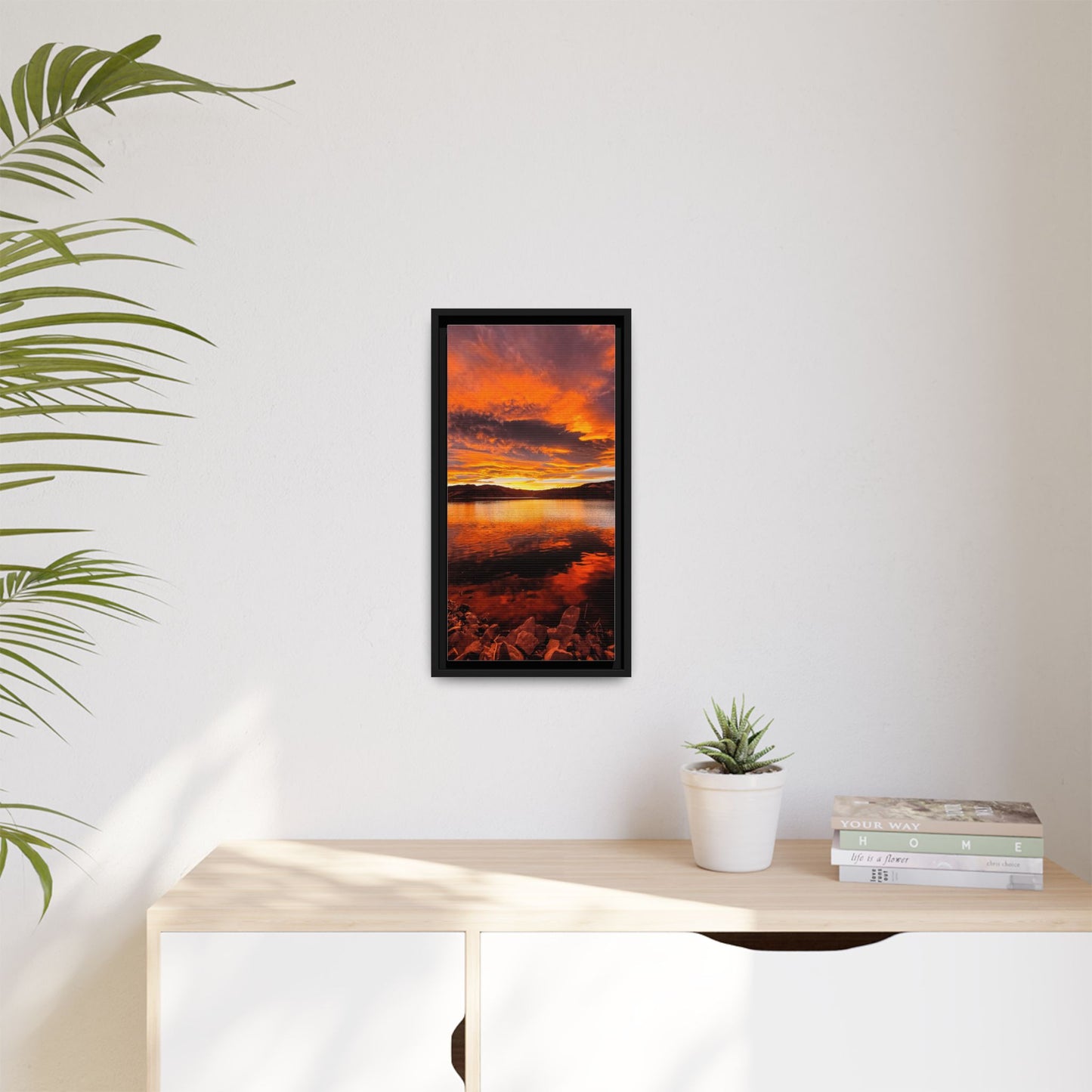 Framed Canvas Print - Sunset Reflection at Horsetooth Reservoir