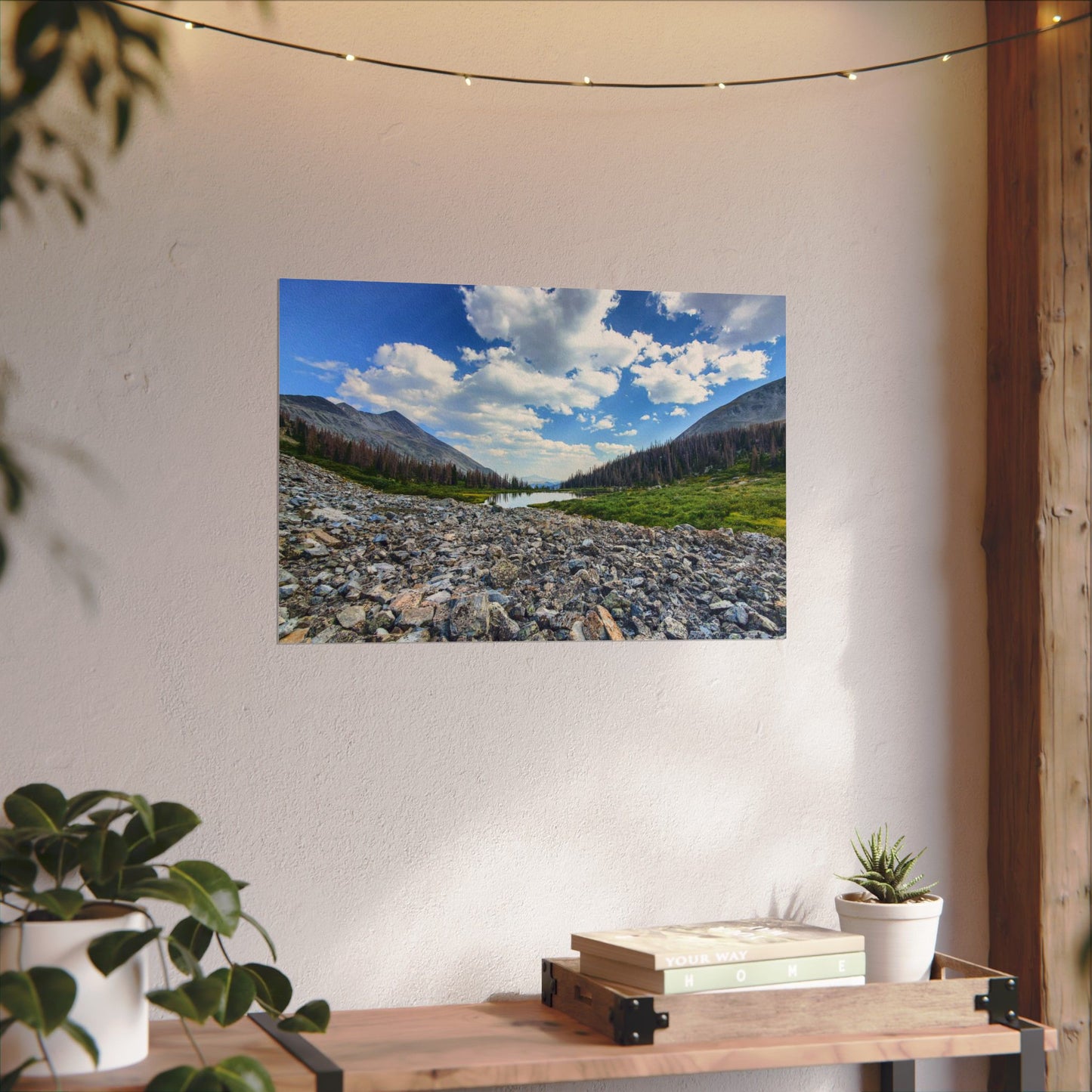 Textured Watercolor Poster - Alpine Lake along the Colorado Trail, Collegiate West