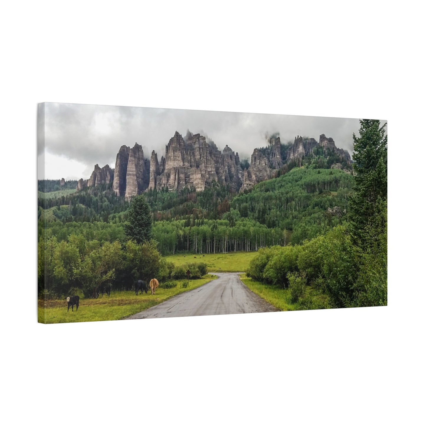 Wrapped Canvas Print - Majestic Rock Formations of Cimarron, Colorado