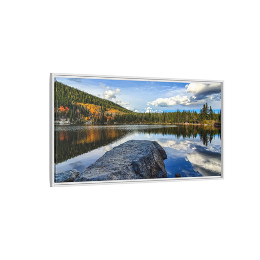 Framed Canvas Print - Serene Bear Lake View, Rocky Mountain National Park