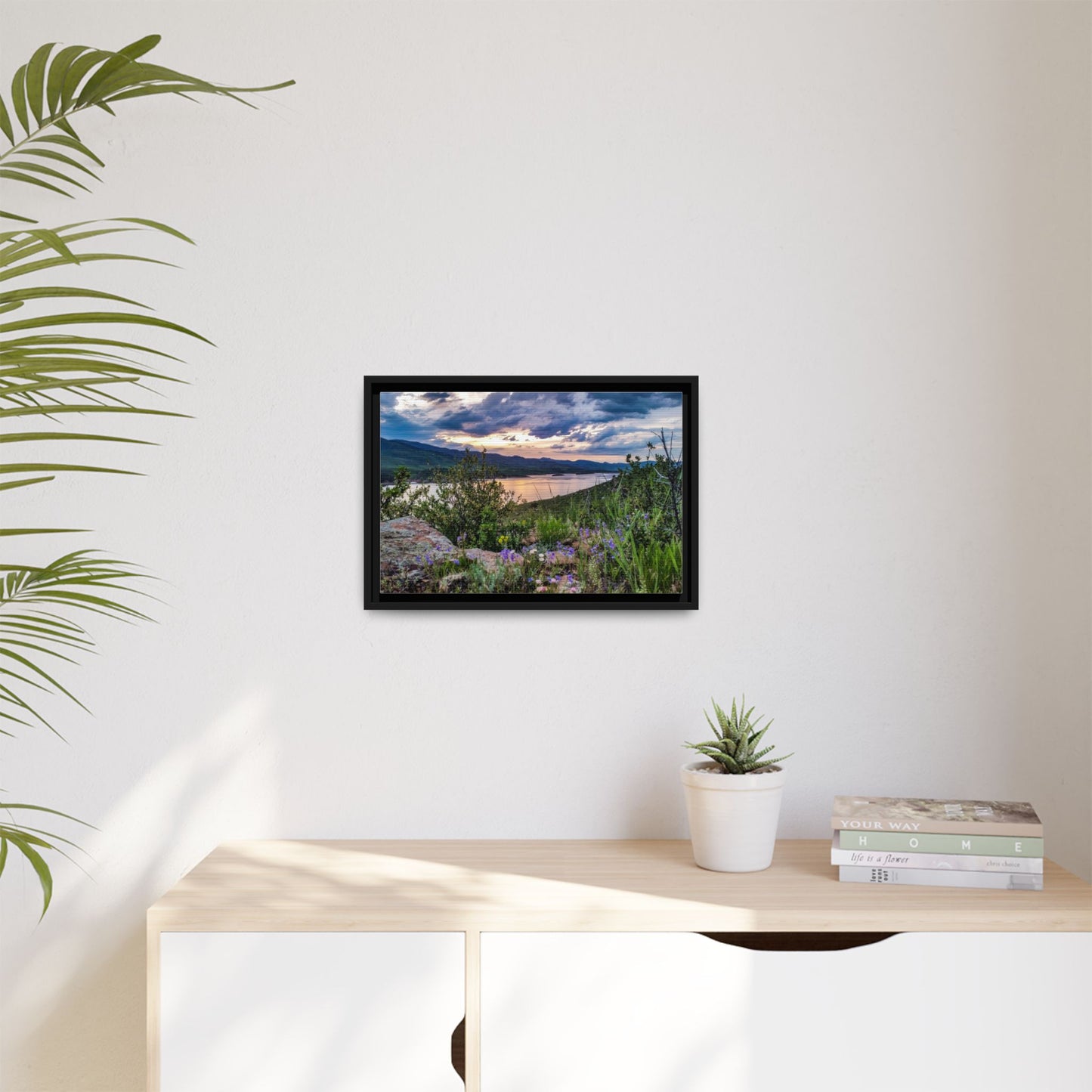 Framed Canvas Print - Spring Sunset Reflection