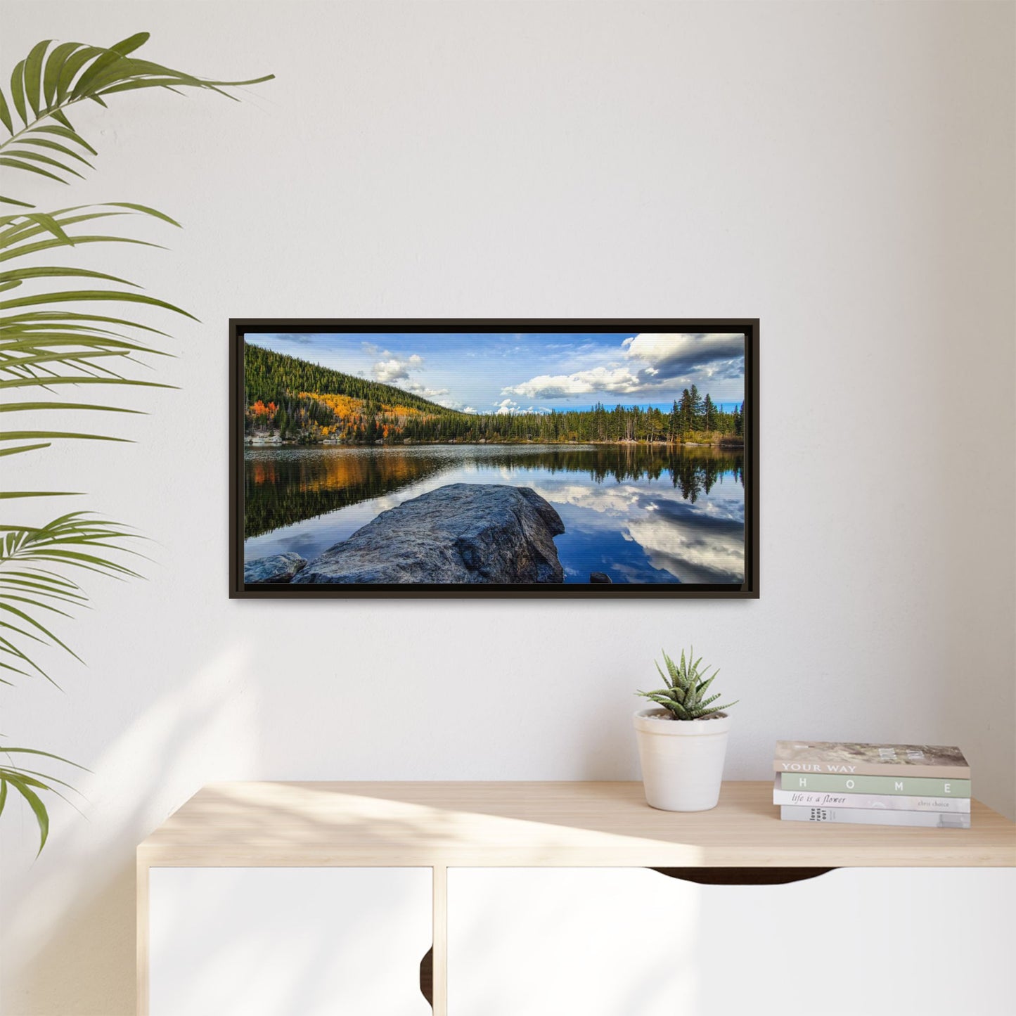 Framed Canvas Print - Serene Bear Lake View, Rocky Mountain National Park