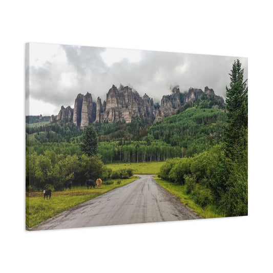 Wrapped Canvas Print - Majestic Rock Formations of Cimarron, Colorado