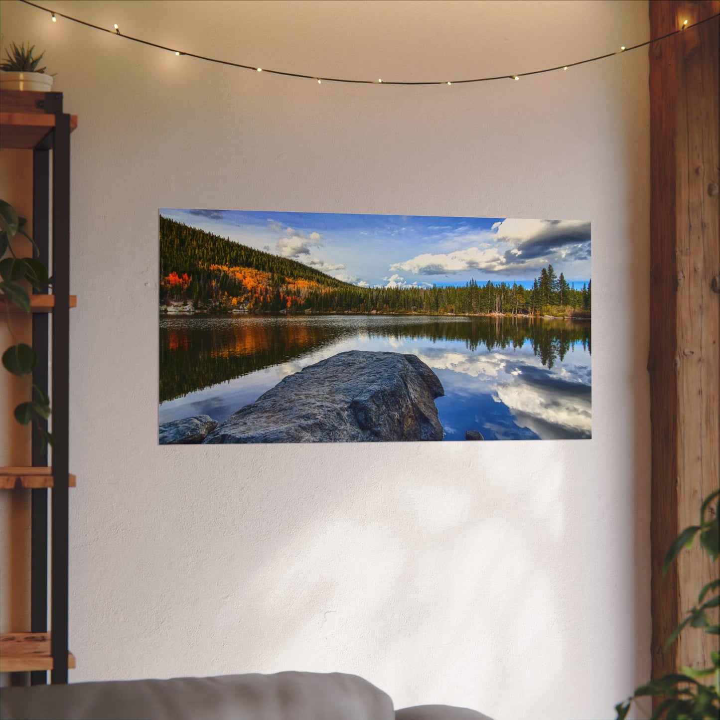 Textured Watercolor Poster - Serene Bear Lake View, Rocky Mountain National Park