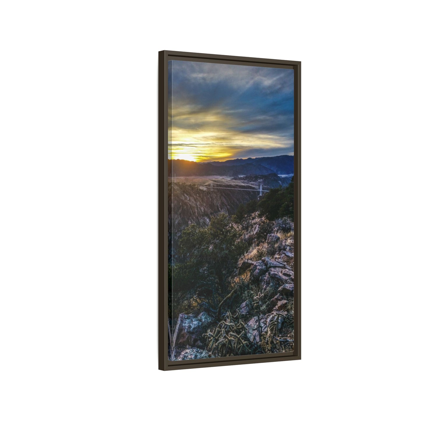 Framed Canvas Print - Royal Gorge Bridge Sunset View