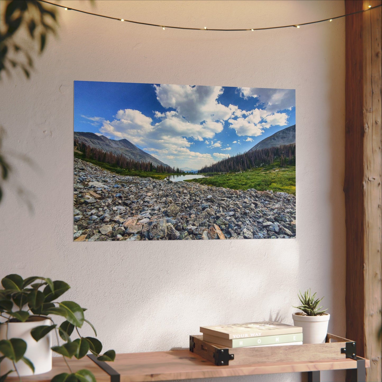Textured Watercolor Poster - Alpine Lake along the Colorado Trail, Collegiate West