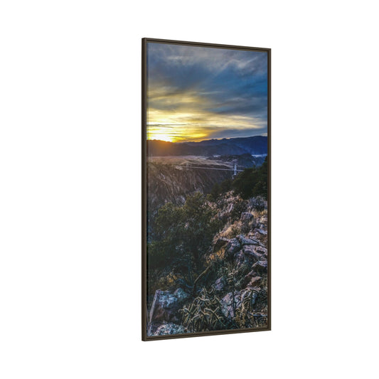 Framed Canvas Print - Royal Gorge Bridge Sunset View