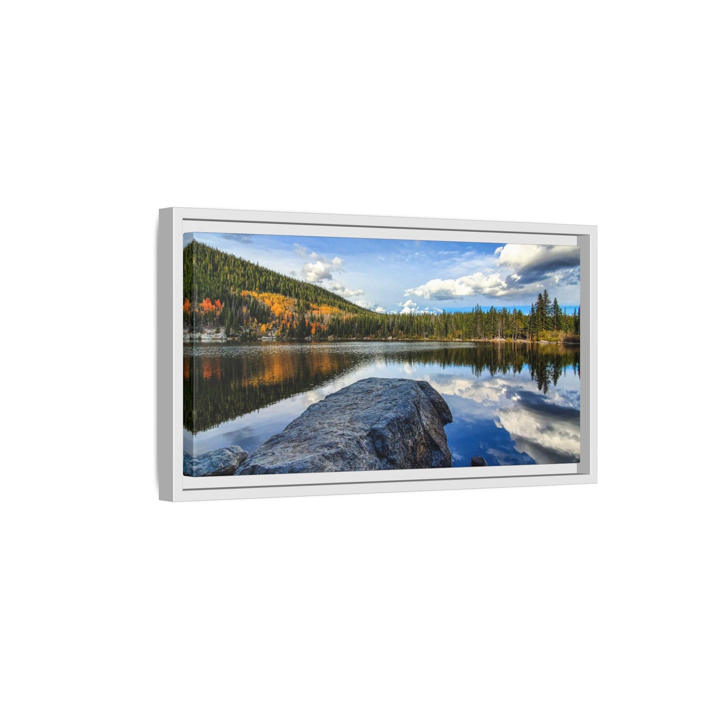 Framed Canvas Print - Serene Bear Lake View, Rocky Mountain National Park