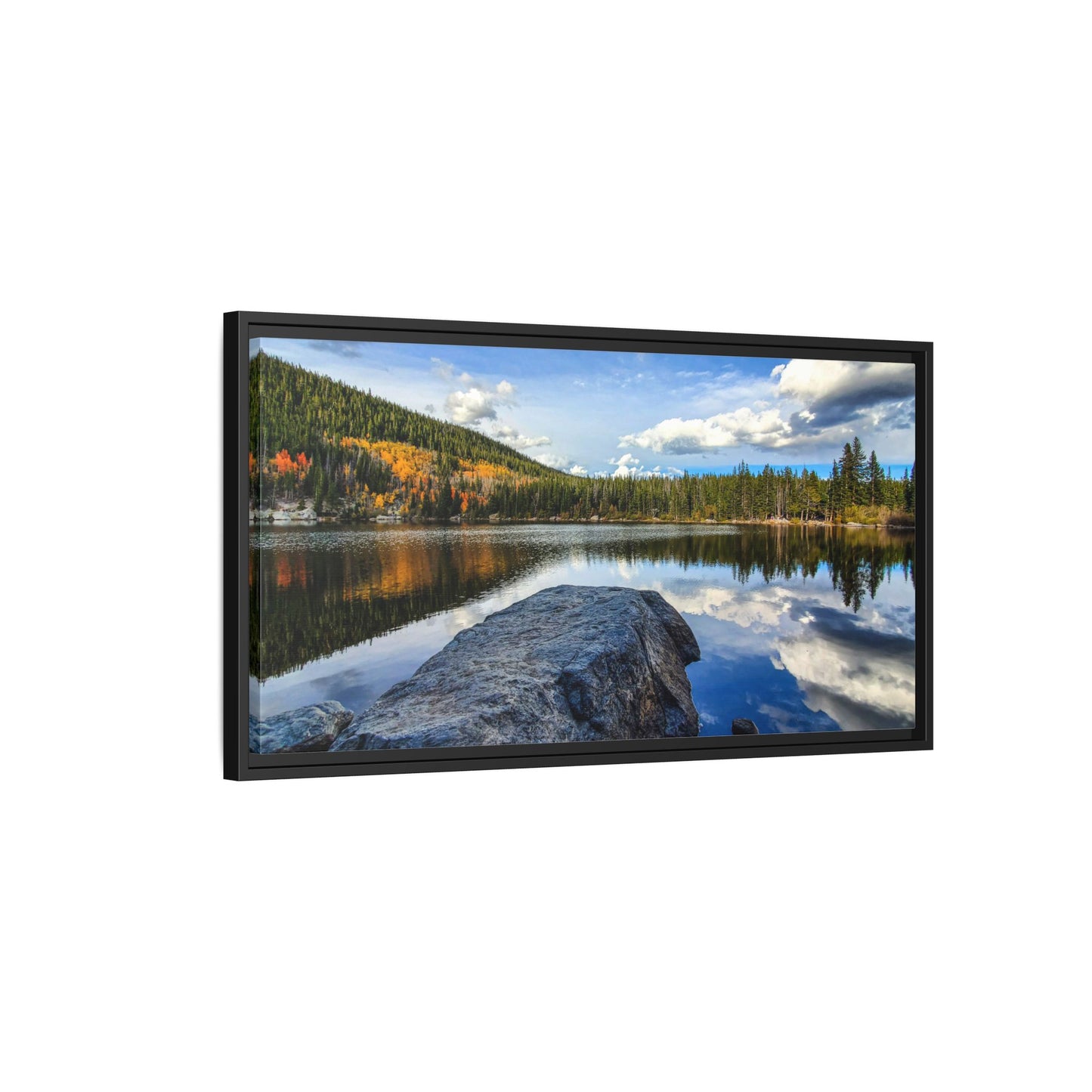 Framed Canvas Print - Serene Bear Lake View, Rocky Mountain National Park