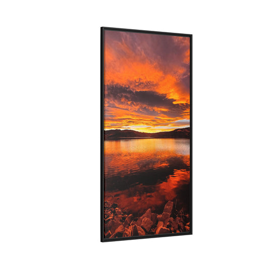 Framed Canvas Print - Sunset Reflection at Horsetooth Reservoir