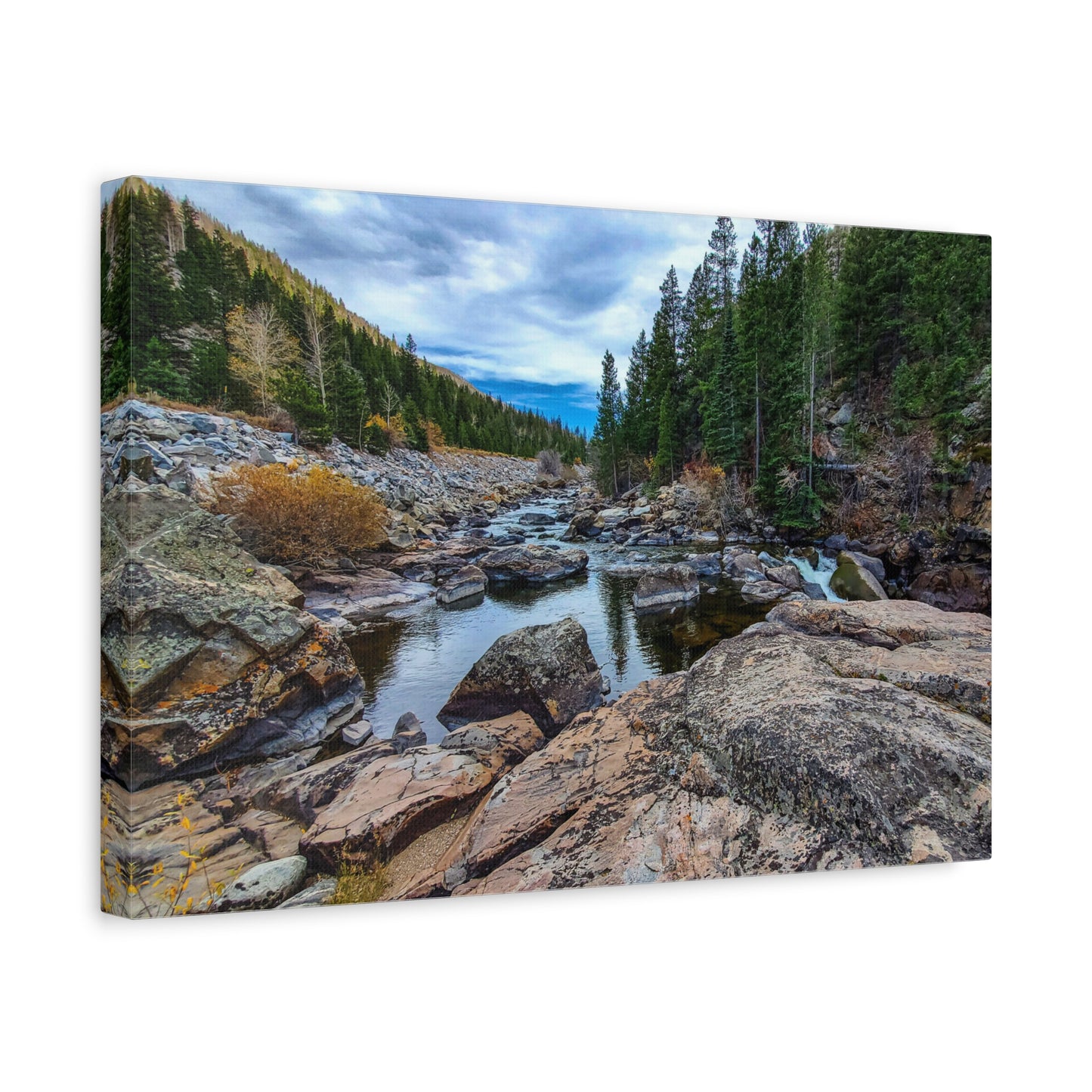 Wrapped Canvas Print - Serenity of the Poudre River in Colorado