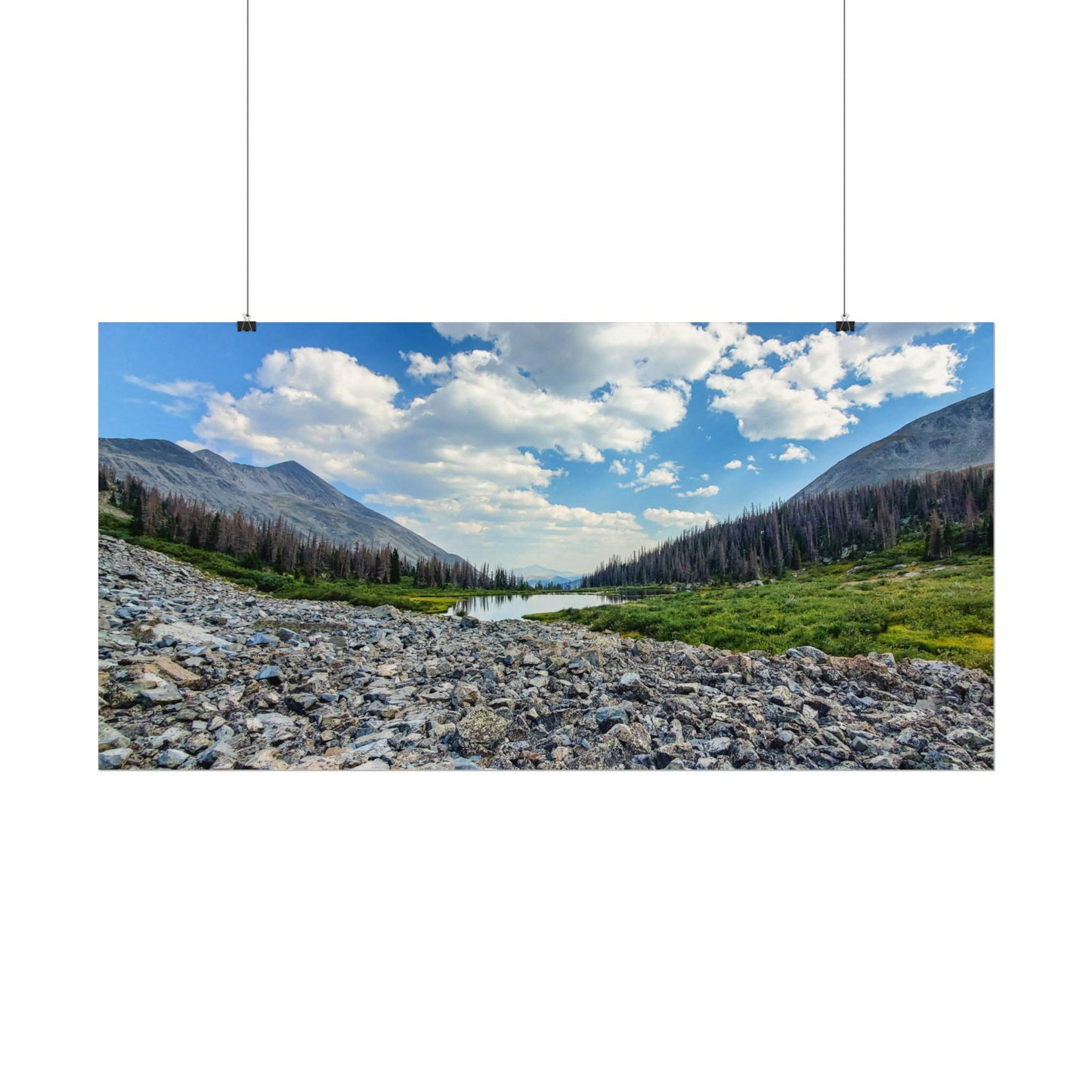 Textured Watercolor Poster - Alpine Lake along the Colorado Trail, Collegiate West