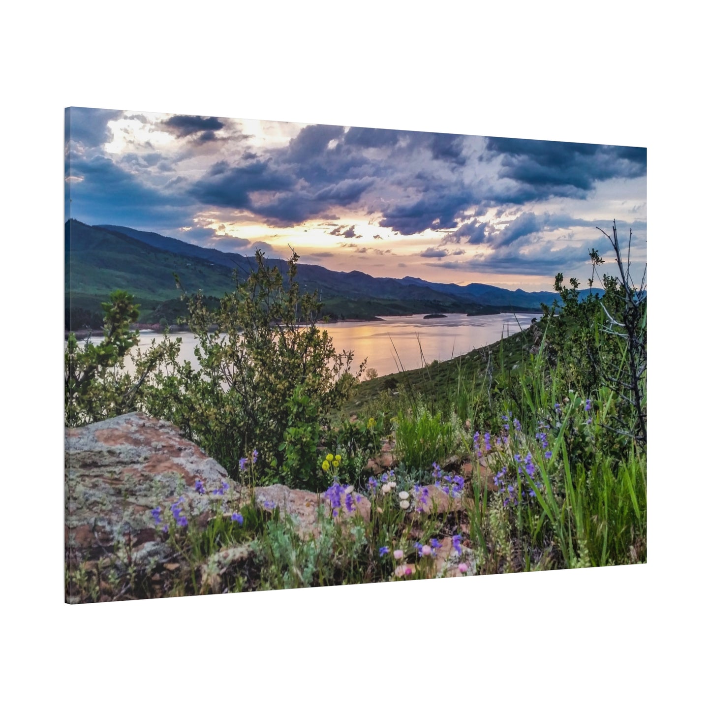 Wrapped Canvas Print - Spring Sunset Reflection