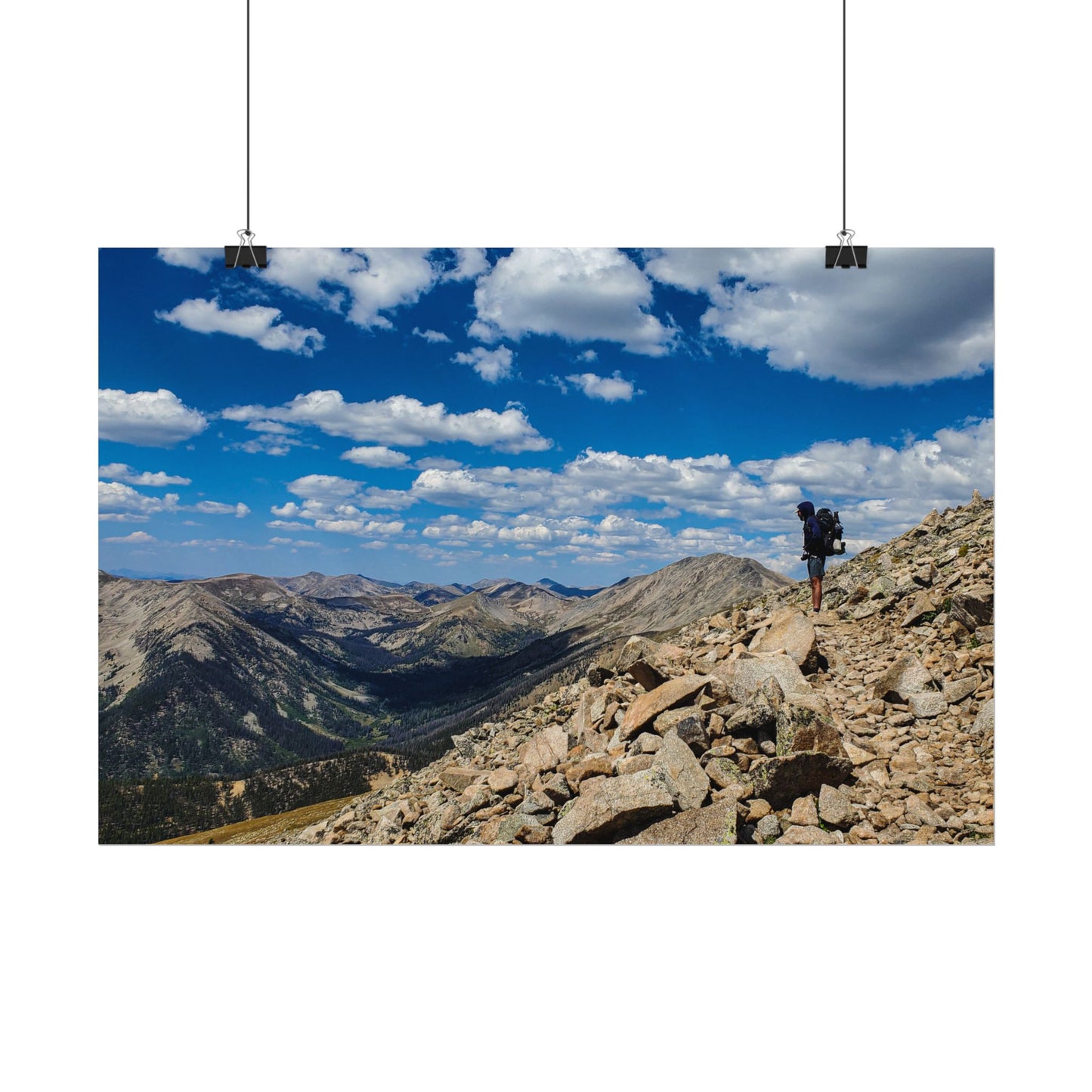 Textured Watercolor Poster - Backpacking Collegiate West