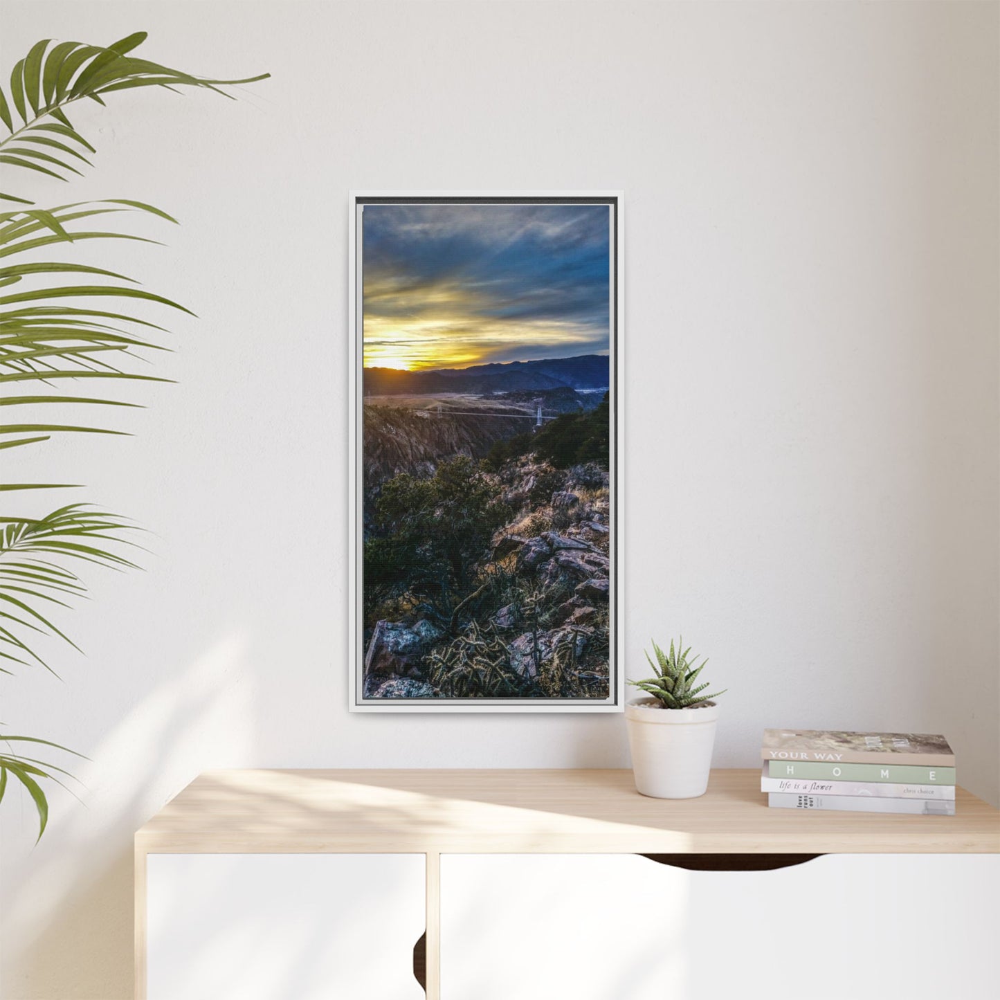 Framed Canvas Print - Royal Gorge Bridge Sunset View