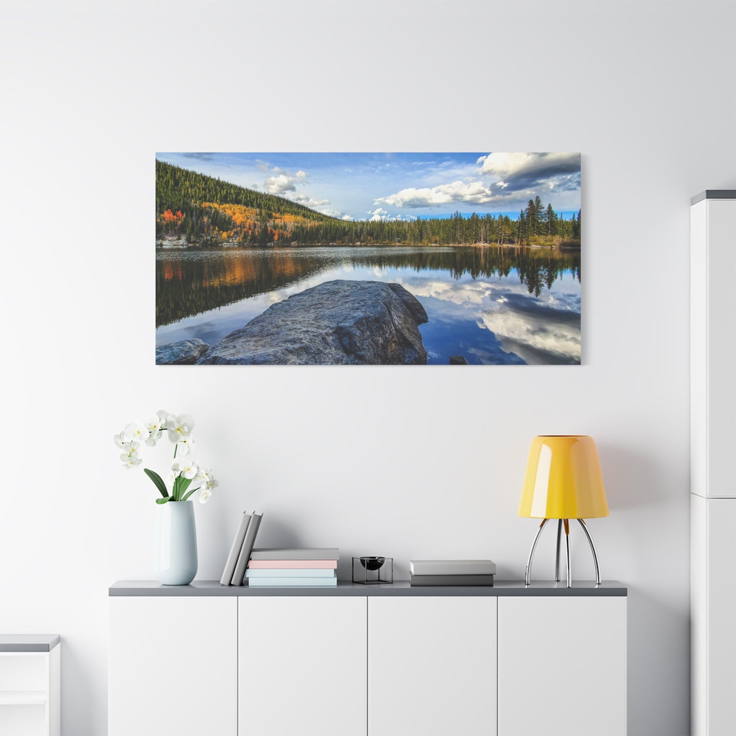 Wrapped Canvas Print - Serene Bear Lake View, Rocky Mountain National Park