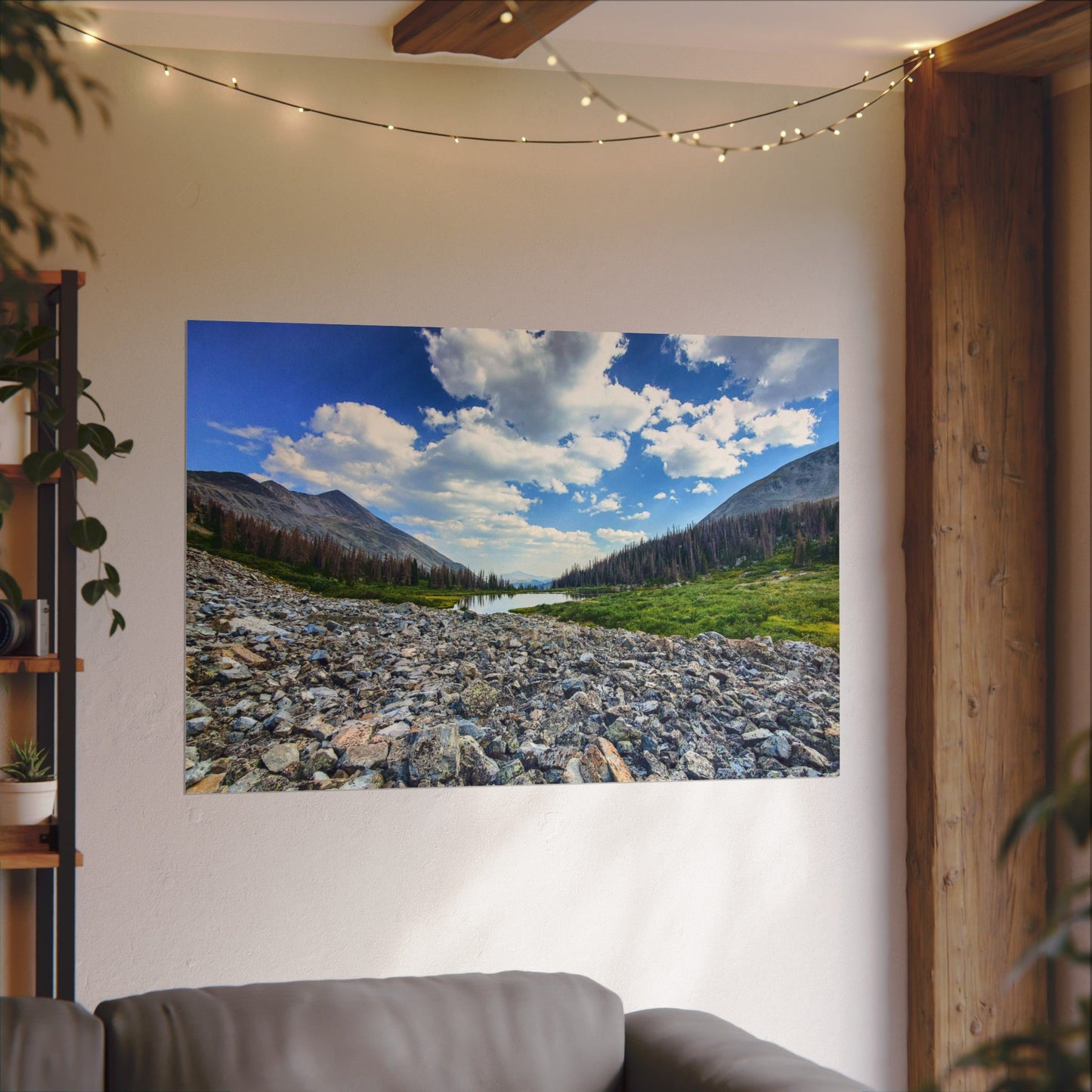 Textured Watercolor Poster - Alpine Lake along the Colorado Trail, Collegiate West
