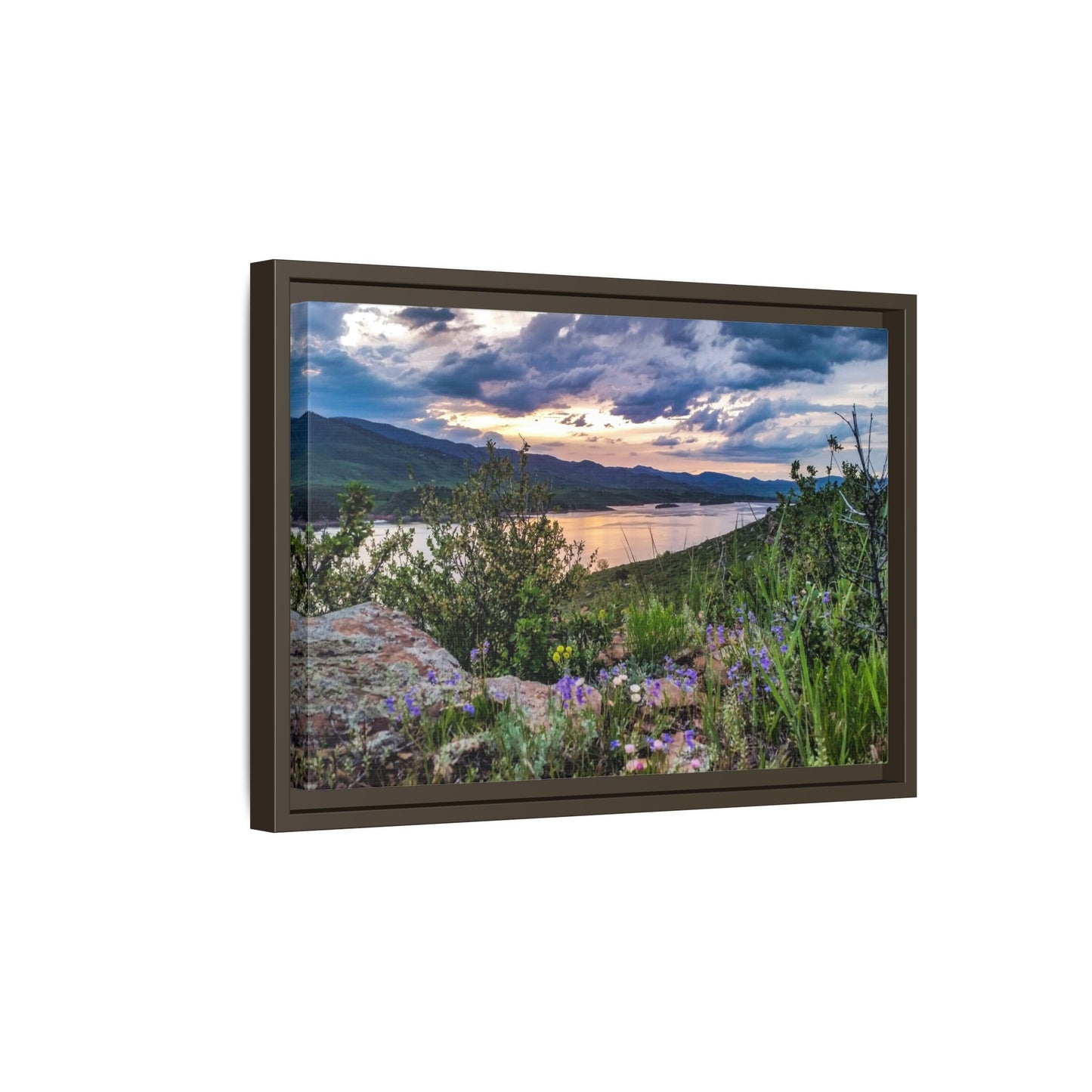 Framed Canvas Print - Spring Sunset Reflection