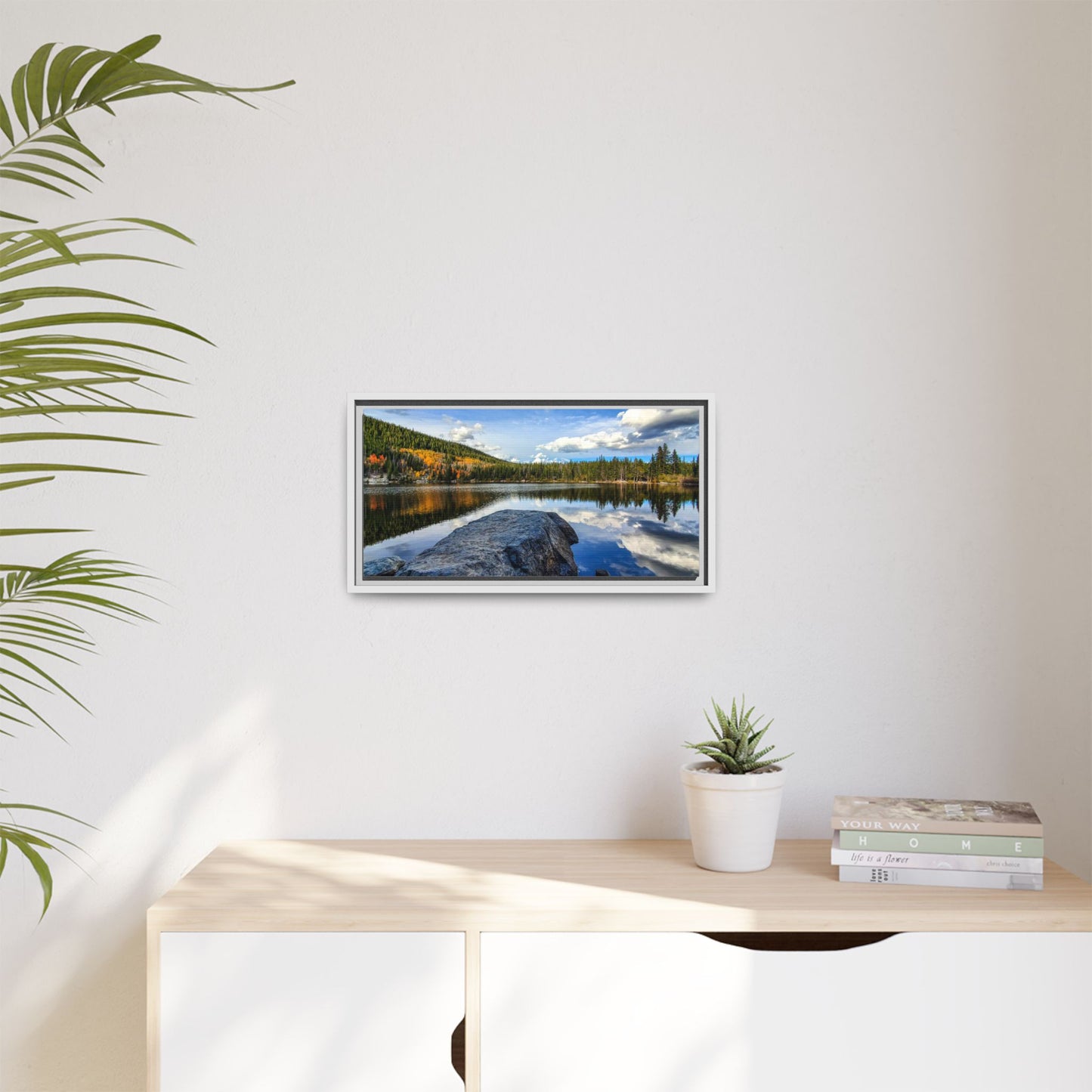 Framed Canvas Print - Serene Bear Lake View, Rocky Mountain National Park