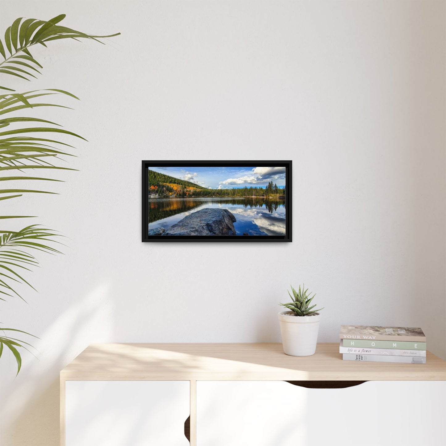 Framed Canvas Print - Serene Bear Lake View, Rocky Mountain National Park