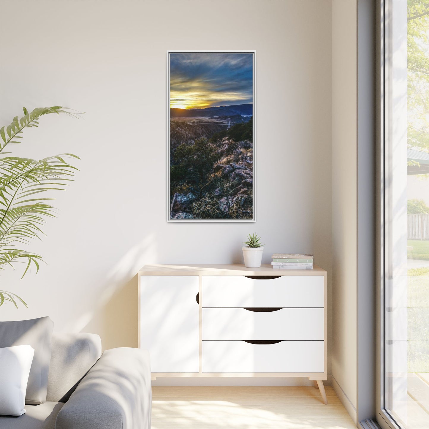 Framed Canvas Print - Royal Gorge Bridge Sunset View
