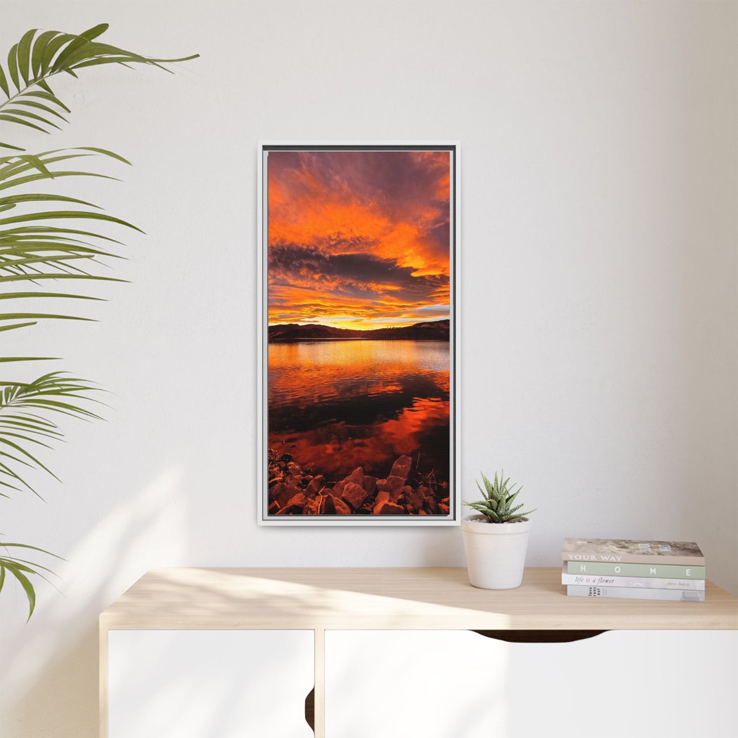 Framed Canvas Print - Sunset Reflection at Horsetooth Reservoir