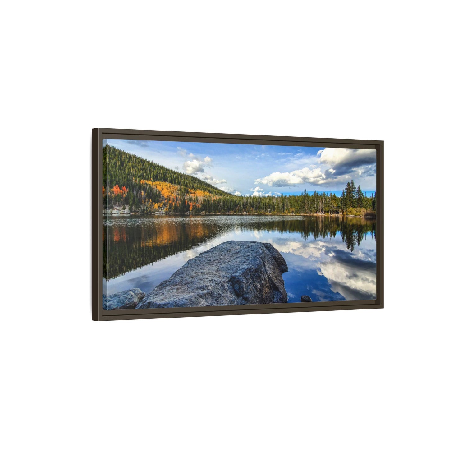 Framed Canvas Print - Serene Bear Lake View, Rocky Mountain National Park