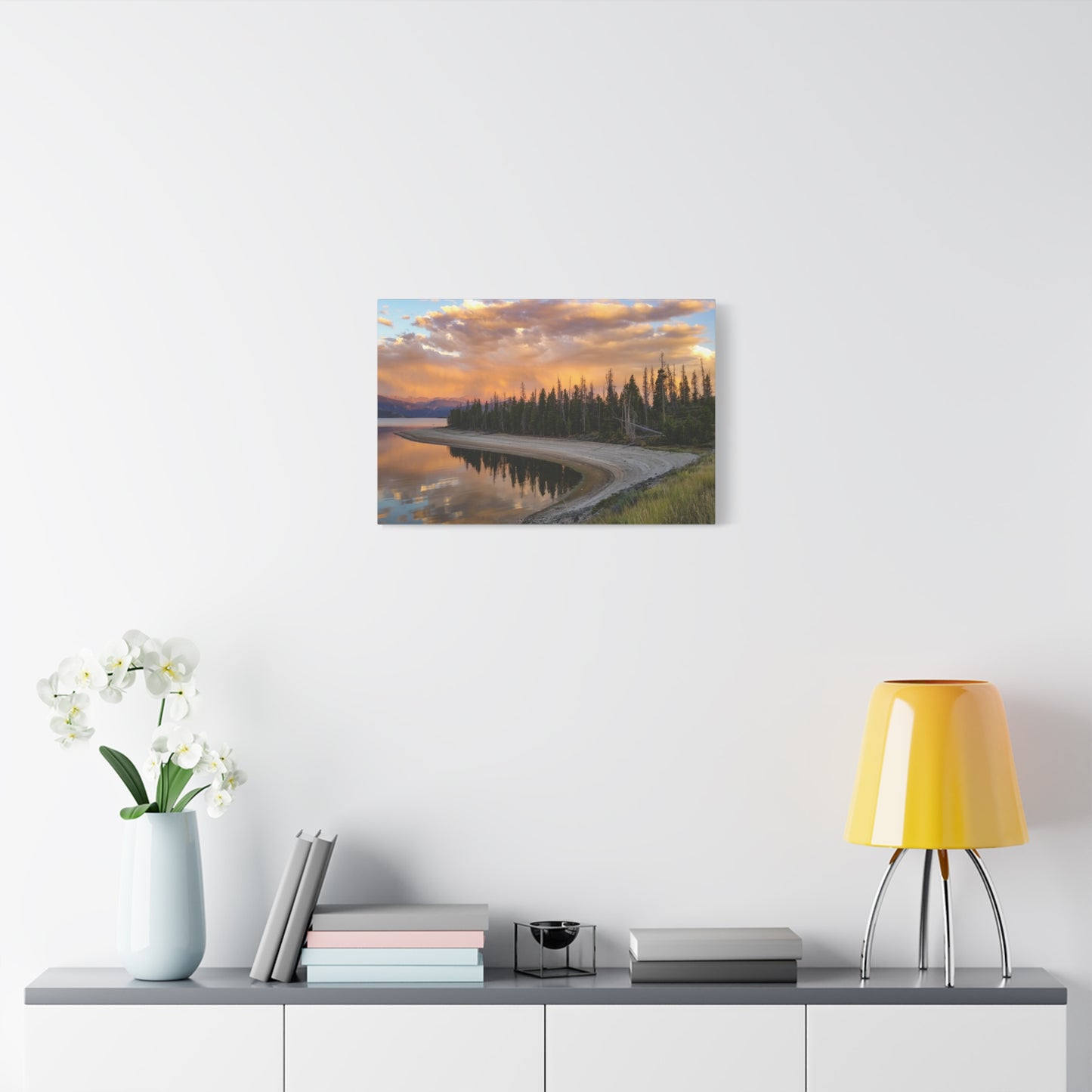 Wrapped Canvas Print - Sunset Reflection at Lake Granby
