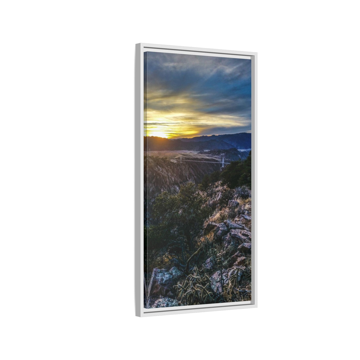 Framed Canvas Print - Royal Gorge Bridge Sunset View