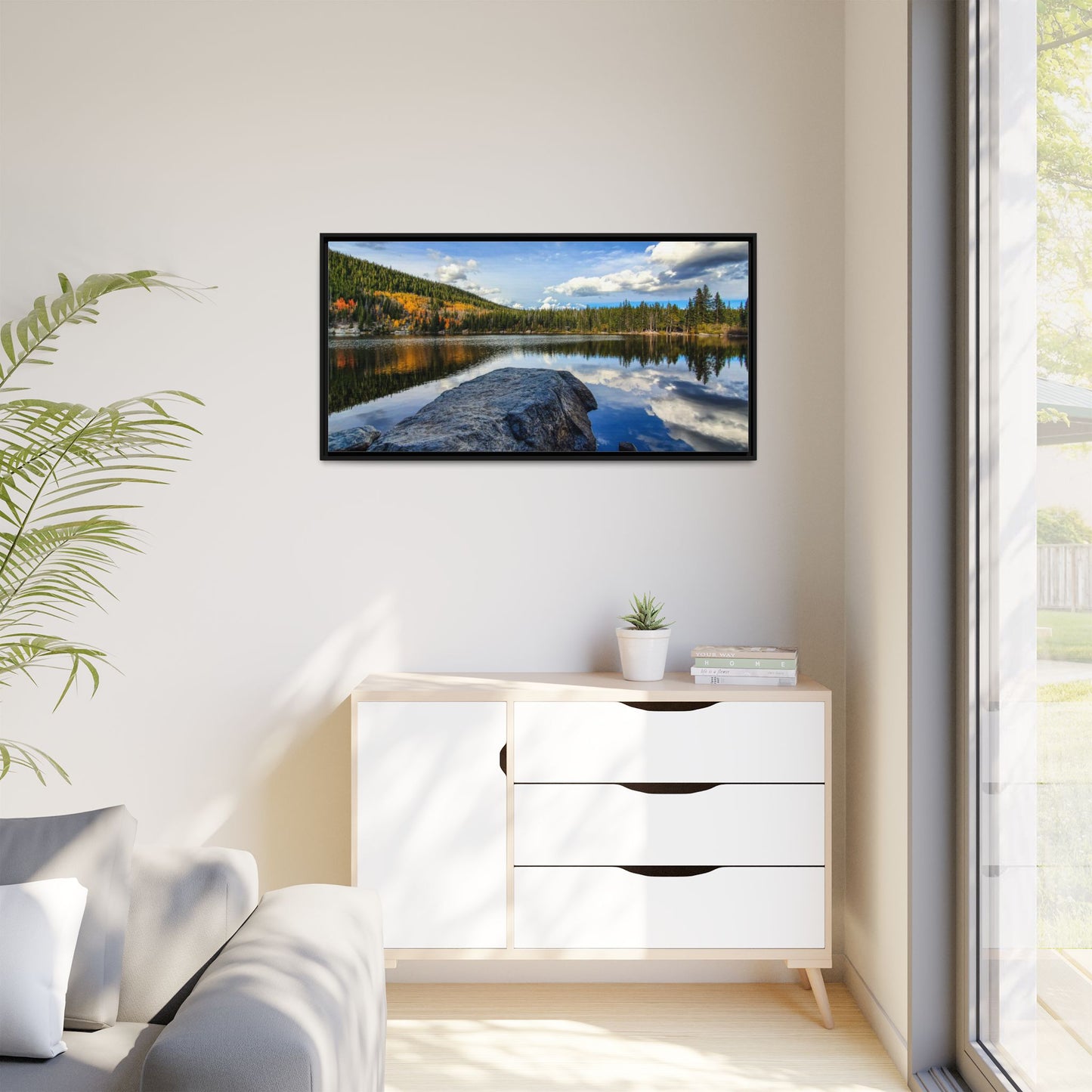 Framed Canvas Print - Serene Bear Lake View, Rocky Mountain National Park