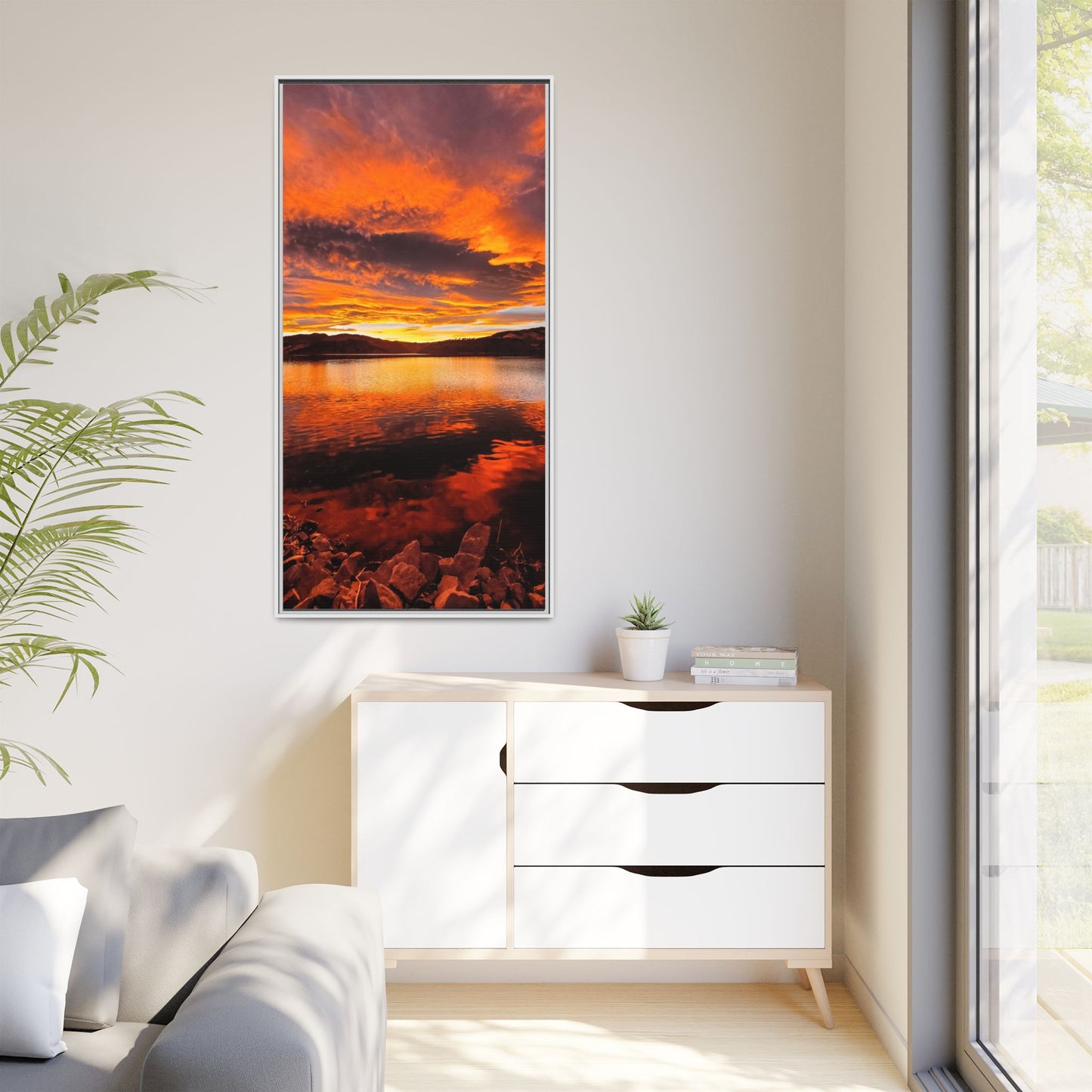 Framed Canvas Print - Sunset Reflection at Horsetooth Reservoir