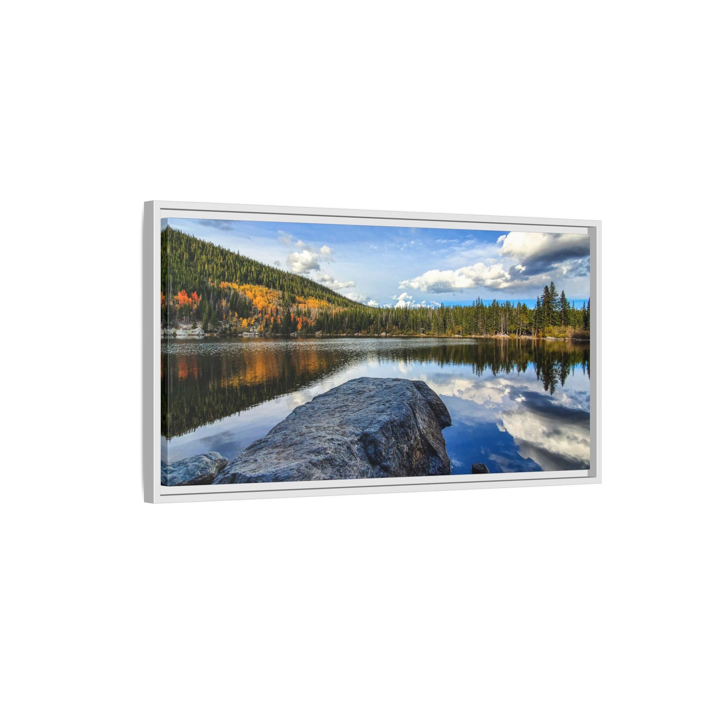 Framed Canvas Print - Serene Bear Lake View, Rocky Mountain National Park